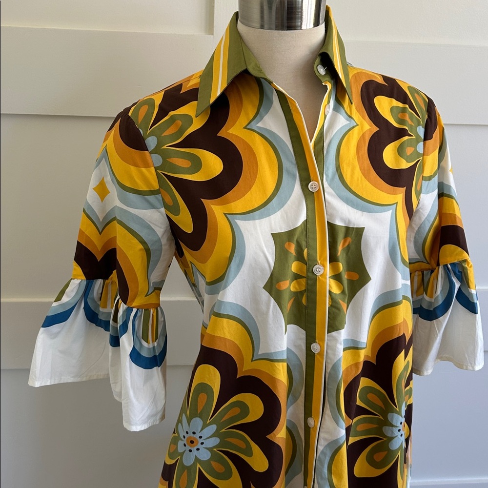 LA DOUBLE J- Choux floral geometric tiered dress - Picture 7 of 12